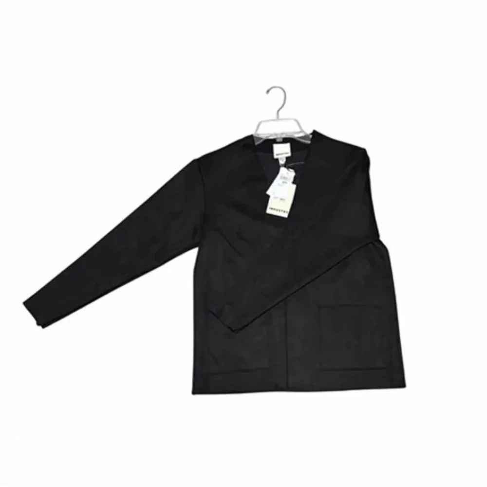 Black Blazer Industry Womens Black Faux Leather Open Front nwt - Picture 16 of 16